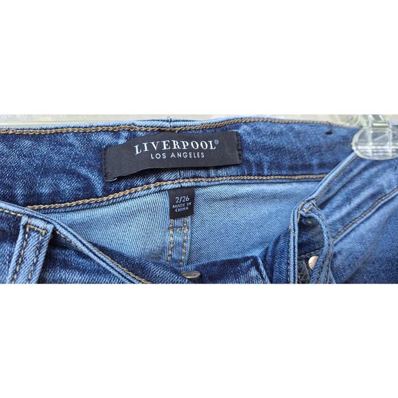 Liverpool Hannah Flare High Waist Jeans Blue Sz 2/26 Split Hem Boho Bohemian - Picture 4 of 9